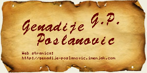 Genadije Poslanović vizit kartica